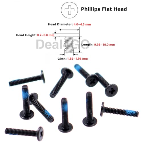 Deal4GO M2x10mm Flat-Head Phillips Screw Replacement for ARRMA Vehicle ASUS Dell HP Acer Lenovo MSI Laptop Toys Bottom Case - Black - size: M2x10.0mm