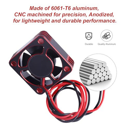 HobbyPark RC Brushless Motor Cooling Fan ESC Cooling Fan for RC Car 1/8 1/10 1/12 Scale 540 550 Brushless Motors (Black-Red 2pcs) - color: Black-Red 2pcs