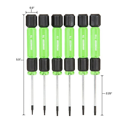OEMTOOLS 22559 6 Piece Precision Torx Screwdriver Set, Mini Screwdriver Set for Electronics and Small Fasteners in Tight Spaces, Magnetic T5–T10 Torx Drivers, Chrome Vanadium Steel - style: Star Head