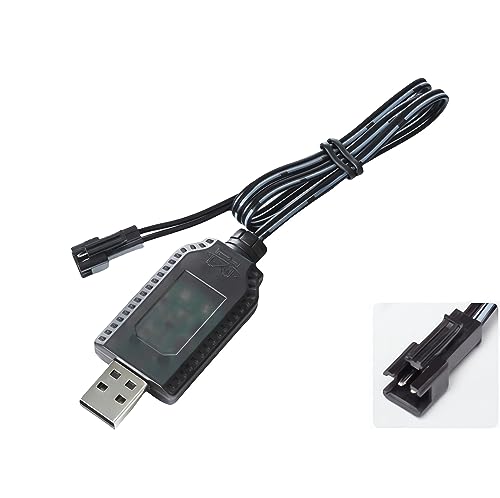 Universal RC Charger Cable with SM-2P Plug Connector for (4-8s) 4.8V 6V 7.2V 8.4V 9.6V Ni-MH/Ni-CD Battery Pack, Compatible RC Car/Boat/Plane/Drone/Tank (4.8V) - size: 4.8V
