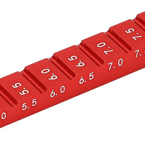 Ride Height Gauge, Aluminum Alloy Chassis Ride Height Gauge 3‑10mm 0.1-0.4in Ride Height Gauge Ruler for 1/10 RC Drift Car (Red) - color: Red