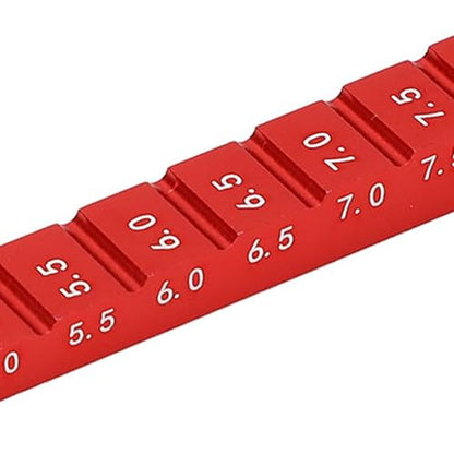 Ride Height Gauge, Aluminum Alloy Chassis Ride Height Gauge 3‑10mm 0.1-0.4in Ride Height Gauge Ruler for 1/10 RC Drift Car (Red) - color: Red