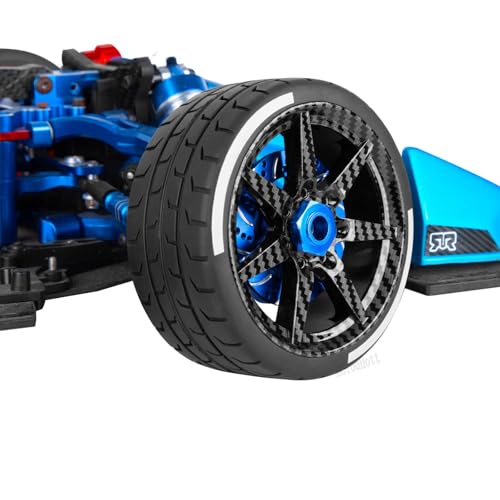 RC Tires Highway Tires Wheels for 1/8 Typhon 6s BLX / 1/7 Infraction 6S BLX,Limitless,Rc Highway Tires Wheels,Carbon Surface Truck Tires,RC Wheels and Tires(4PCS) - color: Black Carbon Fibre( 4pcs)