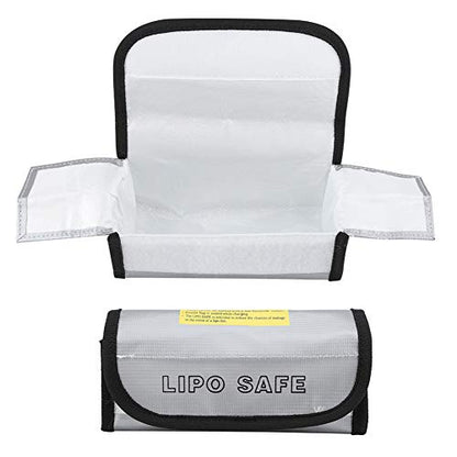 2PCS Lipo Battery Bag, Lipo Bag Fireproof Lipo Battery Fireproof Explosion Proof Bag Battery Storage Carrying Bag Charging Protection Bag