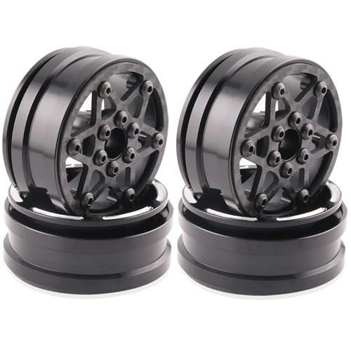 1.9"Aluminum Beadlock Wheel Rims 4PCS Carbon Fiber for 1/10 RC Crawler TRX4 Axial Capra SCX10 VS4-10 Gen8 Upgraded Carbon Fiber 1.9 Beadlock Wheel Rims - style: TXW-LG-E