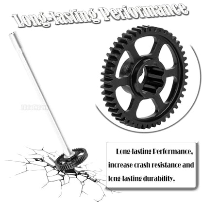 Steel 47T 0.8Mod Main Gear & Center Drive Shaft Axles Upgrades Part for 1/16 Mini Maxx 4WD RTR Brushless Monster Truck (107154-1),RC Spur Gear 47 Tooth and Center DriveShaft CVD,Silver - color: Silver - (47t Gear & Center Drive Shaft)