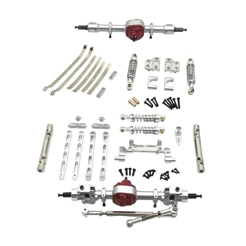 Colaxi Metal RC Car Chassis Upgrade Kit, Front and Rear Assembly for MN82 1:12 Scale RC Crawler - color: Silver