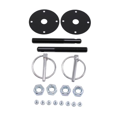 18 pcs/set SHLPDFM Black Universal Hood Pin Kit 3/16" Flip Over Style Clips Fits for Chevy Ford Mopar Sports Drag Racing Race