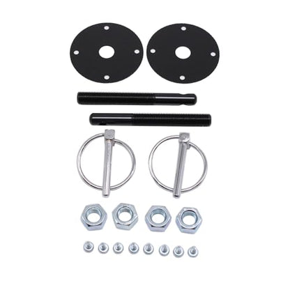 18 pcs/set SHLPDFM Black Universal Hood Pin Kit 3/16" Flip Over Style Clips Fits for Chevy Ford Mopar Sports Drag Racing Race
