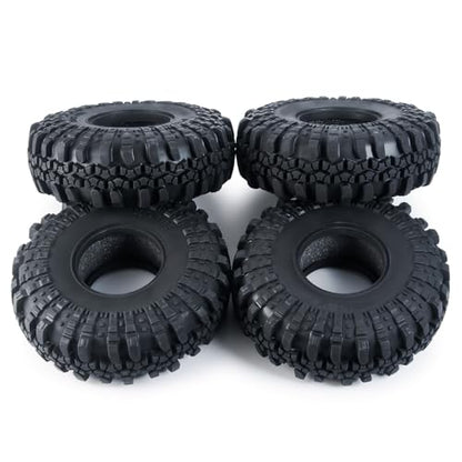 Rubber 2.2" Crawler Wheel Tires for Axial Wraith RR10 SCX10 TRX4 | Upgrade for 1/10th RC Crawler Car,With 4PCS Foam Insert