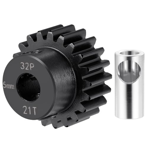 Steel 32P 5mm Pinion Gear 21T Motor Gears for RC Car Upgrade Parts | 1/5 1/6 1/8 1/10 1/14 1/16 1/18 Buggy Monster Truck Drift Off-Road Crawler - size: 21T