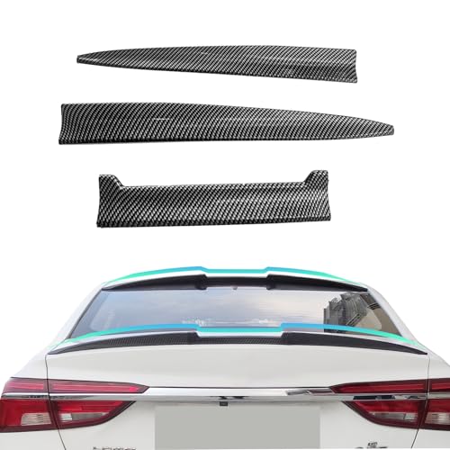 Universal Carbon Fiber Pattern Spoiler for Sedan, Coupe, Hatchback | 3-Section Adjustable & Cuttable | No-Drill Installation with 3M Tape | 40-55 Inches - color: Carbon fiber black