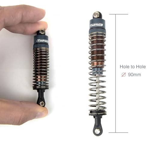 90MM Oil Shock Absorbers Upgrade Compatible with 1/10 RC Crawlers | Fits Tamiya ClodBuster / Bullhead / TRX4 / Axial / D90 - Oil Damper Upgrade - Gray - color: Gray