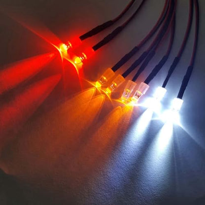 2 Pack RC Car 8 LED Light Kit, Headlight Taillight for 1/10 1/8 RC Models Scx10 D90 TRX4 RC Car Truck Lighting (Red, White & Yellow) - color: 8 LED Red White Yellow