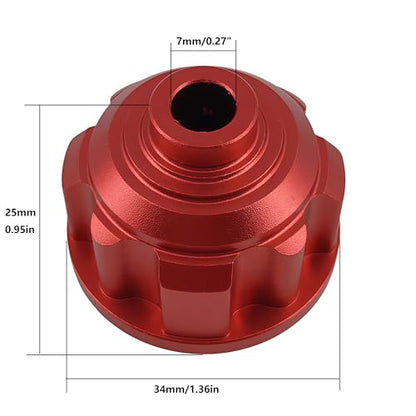 Differential Case Housing W224 for Maxx Maxx V2 Maxx Slash WideMaxx (Red) | Aluminum,Front,Center,Rear,1/8 6S,1/10,CNC Machined,Upgrade Parts,High Strength,Precision Fit - color: Red