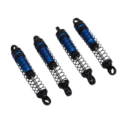 60MM Threaded for 1/18 RC Crawler Upgrade, Aluminum Alloy Damper Replacement Parts Compatible with Bronco K10, 4PCS (Blue) - color: Blue