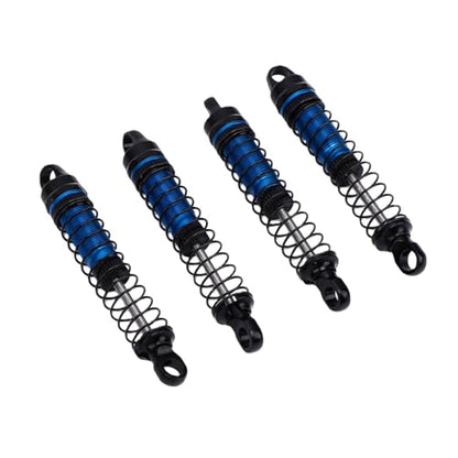 60MM Threaded for 1/18 RC Crawler Upgrade, Aluminum Alloy Damper Replacement Parts Compatible with Bronco K10, 4PCS (Blue) - color: Blue