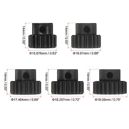 HARFINGTON 32P Hardened Pinion Motor Gear Set 5pcs 18T 19T 20T 21T 22T Fit 5mm RC Motor Shaft 0.8 Metric Pitch 32 Pitch Gears for RC Car, with Hex Key - style: 18T 19T 20T 21T 22T