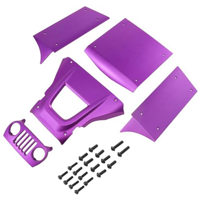 Aluminum Body Panels Kit for Vanquish H10 Optic Sparco H10 Optic Yokohama RTR 1/10 RC Crawler Upgrade Parts (Purple) - color: Purple