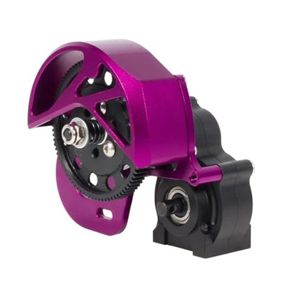 RC Gearbox Compatible with Axial SCX-10 II SMT10 AX10 VS4-10 Gear Transmission Gearbox Set 1/10 RC Car Crawler Upgrade Parts(Purple) - color: Purple