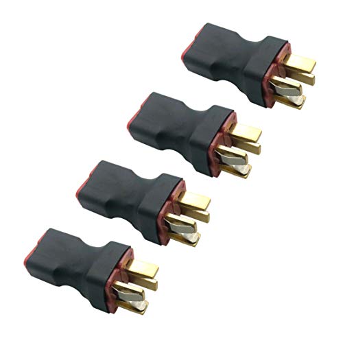 4Pcs No Wire RC T Series Connector 1 Female to 2 Male T Plug | In Series Power Connector Adapter, For RC Quadcopter Multirotor - style: T Series Connector
