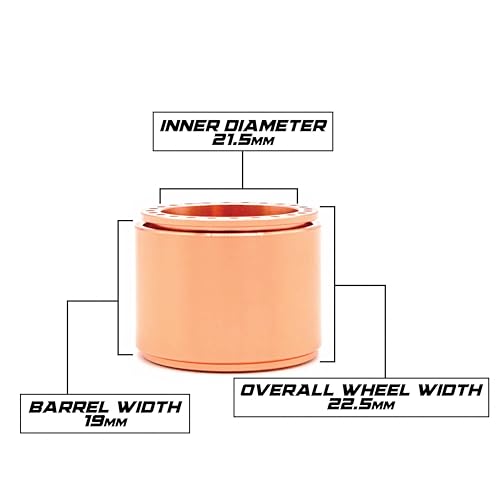 1UP Wheels 1.0" Island Ultra Wide Premium Wheels | Orange | for Axial SCX24, AX24, Traxxas TRX4-M, Redcat Ascent-18, FMS FCX18, 7mm Hex Vehicles - Aluminum Beadlock Wheels - color: Orange