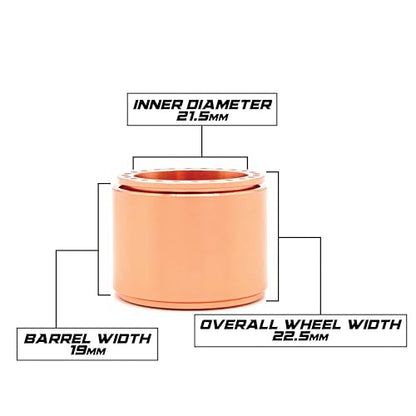 1UP Wheels 1.0" Island Ultra Wide Premium Wheels | Orange | for Axial SCX24, AX24, Traxxas TRX4-M, Redcat Ascent-18, FMS FCX18, 7mm Hex Vehicles - Aluminum Beadlock Wheels - color: Orange