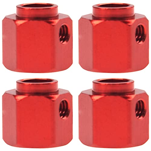 ShareGoo Aluminum RC 12mm Hex Extended Wheel Hex Hub Extension 10mm Offset Spacers Compatible with Traxxas TRX4 TRX6 1/10 RC Crawler (10mm, Red) - color: Red, size: 10mm