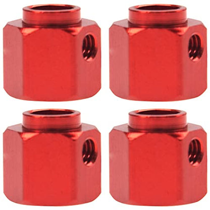 ShareGoo Aluminum RC 12mm Hex Extended Wheel Hex Hub Extension 10mm Offset Spacers Compatible with Traxxas TRX4 TRX6 1/10 RC Crawler (10mm, Red) - color: Red, size: 10mm