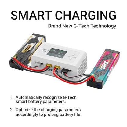 IMARS D300 Balance Charger, Gens Ace Dual Channel for RC 1~6S.White | AC 300W / DC 700W (350W*2) 16A Smart Charger | G-Tech