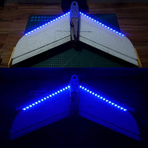 LED Light Strip for RC Fixed Wing Airplane Flying Wing Plane AR Wing Drone Model Car Truck (Blue) - color: Blue