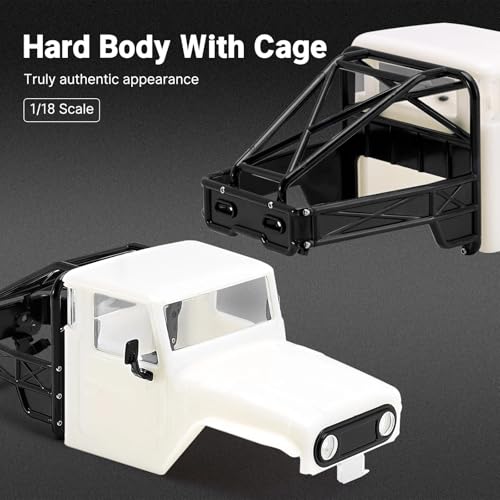 RC Spare Part Compatible with TRX4M for Defender for Bronco Hard Body Shell with Cage for 1/18 RC Crawler Car Upgrade Accessories(White) - size: White