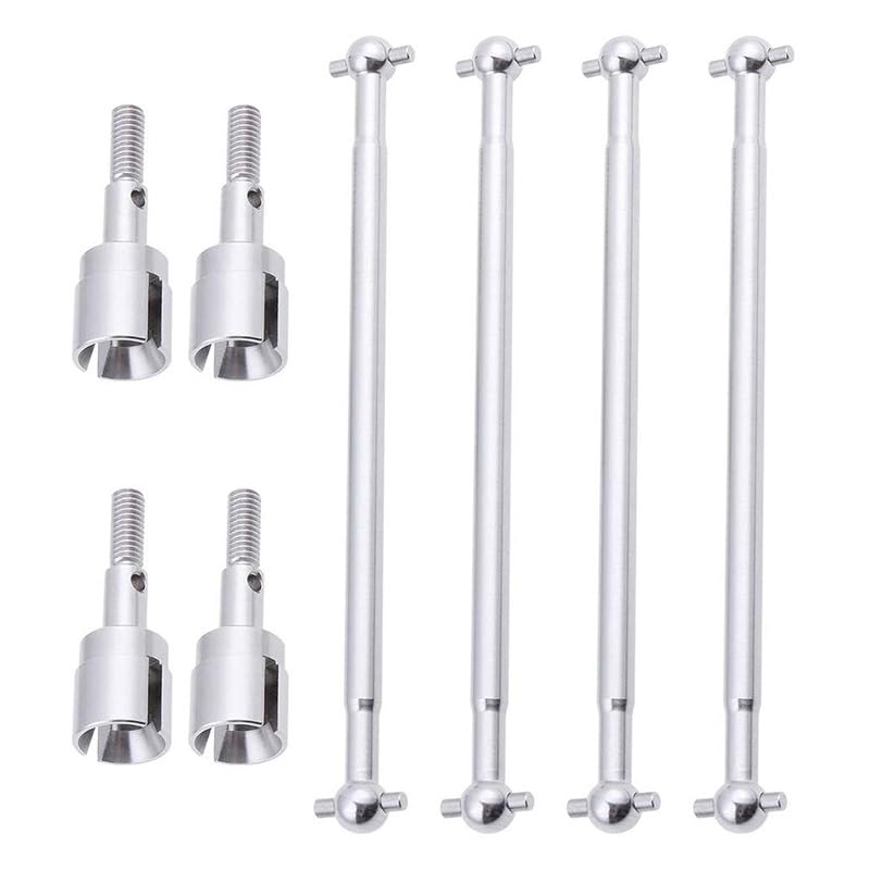08029 Dogbones 89.5mm & Stub Wheel Axle 02033 Drive Shaft for 1/10 Redcat HSP Exceed RC Car Truck Replacement(Silver) - color: Silver
