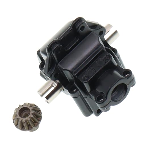Metal Front&Rear Differential Gearboxes Housing Cover with Differential Gear Set Compatible with WLtoys 1/14 144010 144001 144002 124018 124016 124017 124019 RC Car Upgrades Parts (Black) - color: Black