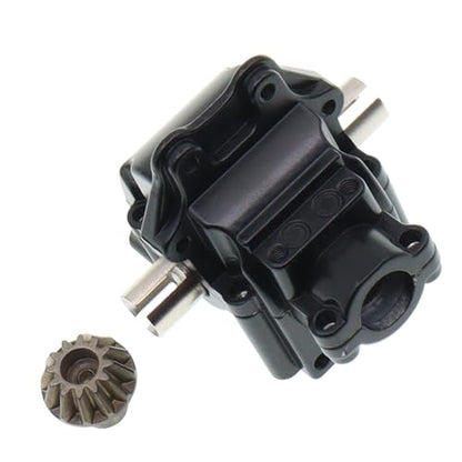 Metal Front&Rear Differential Gearboxes Housing Cover with Differential Gear Set Compatible with WLtoys 1/14 144010 144001 144002 124018 124016 124017 124019 RC Car Upgrades Parts (Black) - color: Black