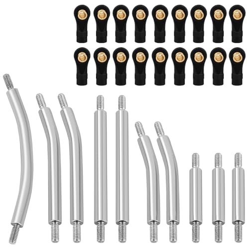 Stainless Steel Steering Links and High Clearance Body Chassis Link Set for Redcat Ascent-18 1/18 RC Crawler Metal Upgrade