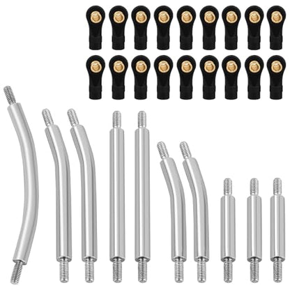 Stainless Steel Steering Links and High Clearance Body Chassis Link Set for Redcat Ascent-18 1/18 RC Crawler Metal Upgrade