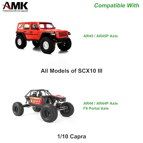 AMK 2 Sets Metal SCX10 III Bevel Gear, Ring Pinion Gear Set, -11% 8T-27T 1/10 Capra Underdrive Differential Axle Gears for RC Crawler Axial SCX10 Upgrades AR44 AR45 F9(8T-27T) - size: 8T-27T