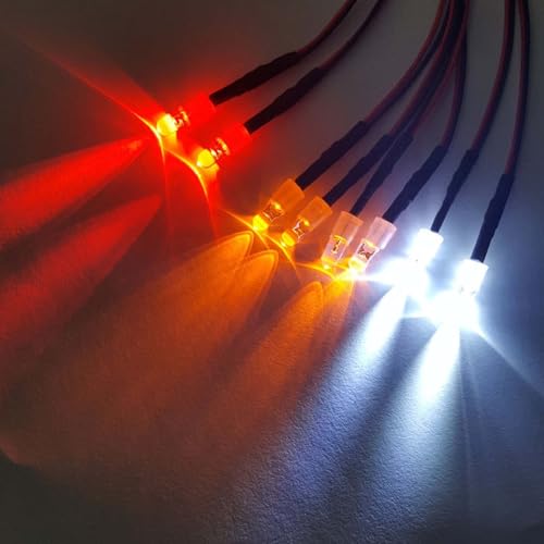 2-Pack 8Leds LED Light Headlights Lighting Taillight Kit Compatible with Traxxas HSP Tamiya Redcat RC4WD Axial SCX10 RC Car Truck Tank Crawler,Red Orange White Led