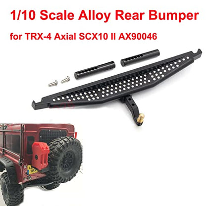 LCX Racing 1/10th RC Crawler Car Alloy Rear Bumper for TRX4 Axial SCX10 II 90046, Upgrades Parts Accessories