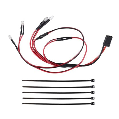 RC Front Rear Lamp Group Compatible with TRX4M 1/18 RC Crawler Car Upgrade Parts 4 Lamp Beads 3mm Red White Headlights & Taillights Lights Kit RC Car Lamp