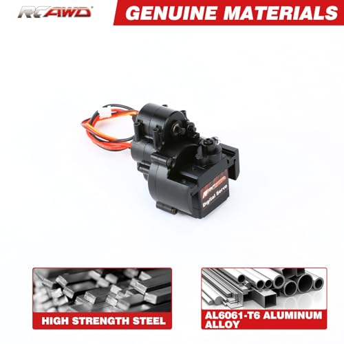 RCAWD Alum SCX24 2 Speed Transmission 72T 130 Motor Set for Axial 1/24 SCX24 AX24 Series Upgrades Part Black