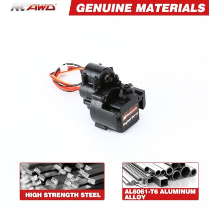 RCAWD Alum SCX24 2 Speed Transmission 72T 130 Motor Set for Axial 1/24 SCX24 AX24 Series Upgrades Part Black