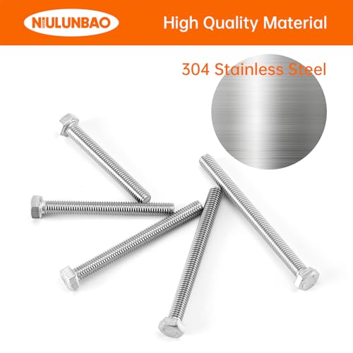 M5 x 40mm 45mm 50mm 55mm 60mm Heavy Duty Hexagon Bolts Hex Head Screws, 304 Stainless Steel, Metric Fully Thread, Machine, Bright Finish, Assortment Kit 30PCS - size: M5 x 40/45/50/55/60mm (30PCS)