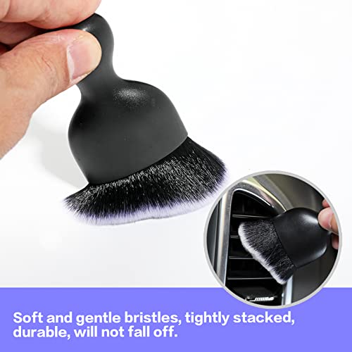AOCISKA Car Interior Detailing Brush,Soft Bristle Cleaning Brush Car Detailing Brush Dusting Brush,Car Interior Cleaning Tool,Auto Detail Brush Car Dash Duster Brush (Black&White) - color: Black&white