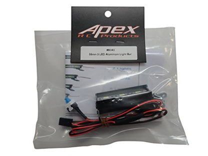 Apex RC 3 LED 55mm Aluminum Light Bar Compatible with Traxxas 1/16 Teton, 1/16 Summit, 1/16 E-Revo, ECX 1/18 Temper, 1/18 Rukus, 1/10 AMP Desert Buggy, 1/10 Boost Buggy & More #9040