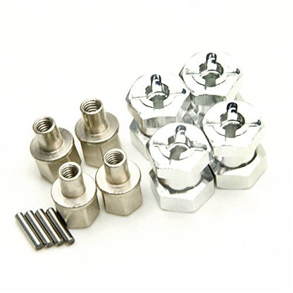 4PCS RC Wheel Spacers 12mm Aluminum Wheel Hex Hub 15mm Offset Extension Hex Drive Adapter Combiner Coupler Compatible with 1/10 RC Crawler Axial SCX10 CC01 D90 Wraith (Silver - 15mm) - color: Silver - 15mm