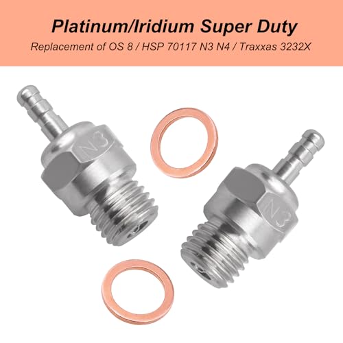 Hobbypark 2pcs 70117 Duty Glow Plug #3 N3 Hot Spark Nitro Engine Parts Replace OS 8 For Traxxas Kyosho HSP HPI Redcat 1/8 1:10th RC Car Truck Buggy