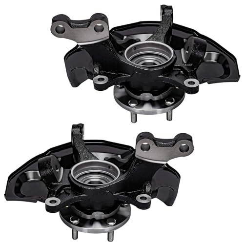 Detroit Axle - 4pc Front Steering Knuckles Kit for 2007-2009 Toyota Camry | 2 Steering Knuckles & Wheel Bearing Hubs 2 Outer Tie Rods 2007 2008 2009 Replacement - size: 4SU48725/Kit