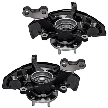 Detroit Axle - 4pc Front Steering Knuckles Kit for 2007-2009 Toyota Camry | 2 Steering Knuckles & Wheel Bearing Hubs 2 Outer Tie Rods 2007 2008 2009 Replacement - size: 4SU48725/Kit